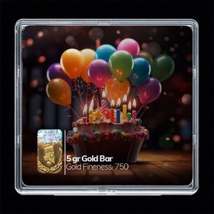 شمش طلا 18 عیار مدوپد مدل کیک تولد کد sg10835