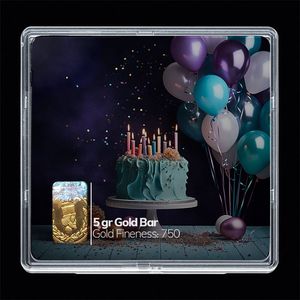 شمش طلا 18 عیار مدوپد مدل کیک و شمع کد sg10643