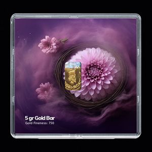شمش طلا 18 عیار مدوپد مدل گل کد sg 10237