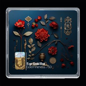 شمش طلا 18 عیار مدوپد مدل گل کد sg10446