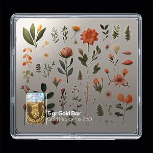 شمش طلا 18 عیار مدوپد مدل گل کد sg10570