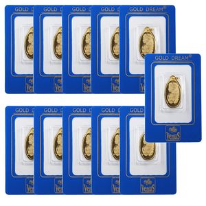 شمش طلا 18 عیار ونوس مدل k412 بسته 11 عددی