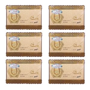 شمش طلا 18 عیار گالری طلای نجفپور مدل  m 6g بسته شش عددی