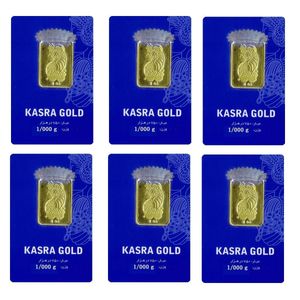 شمش طلا 18 عیار گالری طلای نجفپور مدل k 7.200  بسته شش عددی