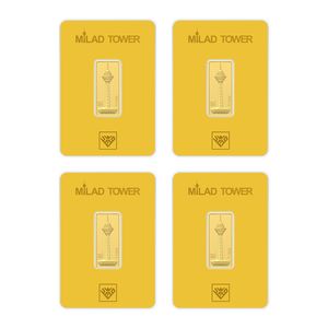 شمش طلا 24 عیار سین سان مدل برج میلاد snf200 مجموعه 4 عددی