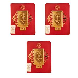 شمش طلا 24 عیار مدوپد مدل اقلیما کد eg10 3 بسته 3 عددی