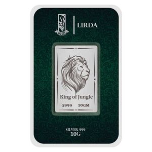 شمش نقره لیردا طرح شیر کد 999 10 king of jungle