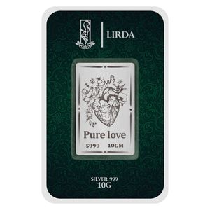 شمش نقره لیردا طرح قلب و گل کد 999 10 pure love