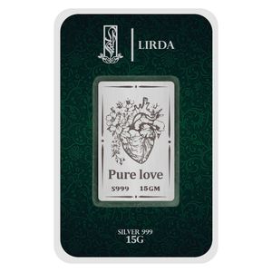 شمش نقره لیردا طرح قلب و گل کد 999 15 pure love