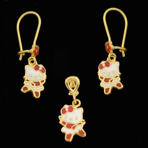 نیم ست طلا 18 عیار دخترانه طلای مستجابی مدل عروسک کد 67119
