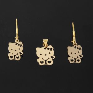 نیم ست طلا 18 عیار دخترانه مدل عروسک خرسی