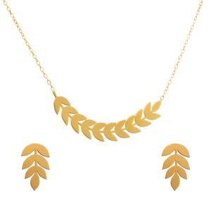 نیم ست طلا 18 عیار زنانه دُرج طرح گندم مدل ds11