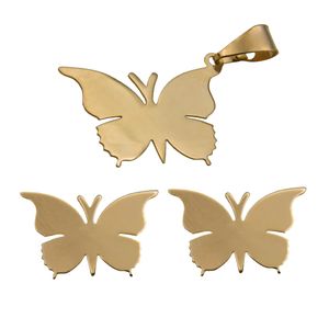 نیم ست طلا 18 عیار زنانه طرح پروانه کد 453m171