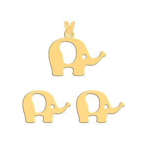 نیم ست طلا 18 عیار زنانه فرشته طرح  فیل whsl 000424
