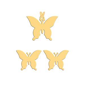 نیم ست طلا 18 عیار زنانه فرشته طرح پروانه  whslz 000504