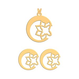نیم ست طلا 18 عیار زنانه فرشته طرح گل whsl 000207