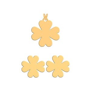 نیم ست طلا 18 عیار زنانه فرشته طرح گل whsl 000242