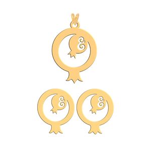 نیم ست طلا 18 عیار زنانه فرشته مدل انار  whsl 000101