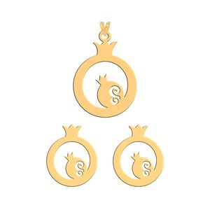 نیم ست طلا 18 عیار زنانه فرشته مدل انار whsl 000111