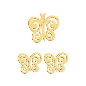 نیم ست طلا 18 عیار زنانه فرشته مدل پروانه  whslz 000516