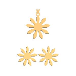 نیم ست طلا 18 عیار زنانه فرشته مدل گل whsl 000195