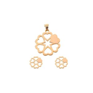 نیم ست طلا 18 عیار زنانه قیراط طرح قلب کد gh6282