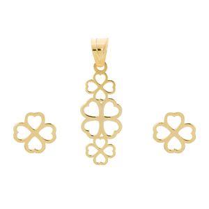 نیم ست طلا 18 عیار زنانه ماهک مدل ms0041 طرح شبدر 4پر