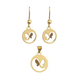 نیم ست طلا 18 عیار زنانه مایا ماهک مدل ms0628 طرح پروانه