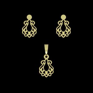 نیم ست طلا 18 عیار زنانه مدوپد مدل اسلیمی کد na15299