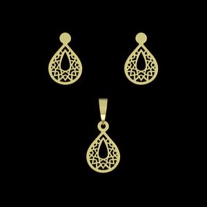 نیم ست طلا 18 عیار زنانه مدوپد مدل اشک اسلیمی کد na10565