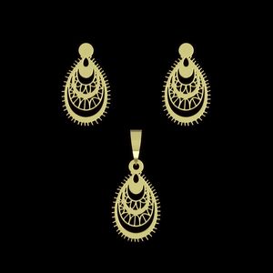 نیم ست طلا 18 عیار زنانه مدوپد مدل اشک کد na10098
