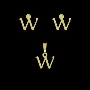 نیم ست طلا 18 عیار زنانه مدوپد مدل حرف w کد na16935