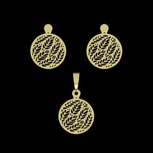 نیم ست طلا 18 عیار زنانه مدوپد مدل دایره کد na11402