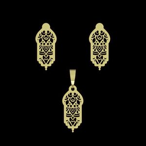 نیم ست طلا 18 عیار زنانه مدوپد مدل هندسی کد na10040