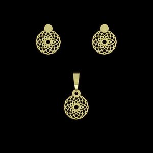 نیم ست طلا 18 عیار زنانه مدوپد مدل هندسی کد na10141
