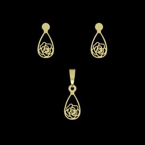 نیم ست طلا 18 عیار زنانه مدوپد مدل هندسی کد na14517