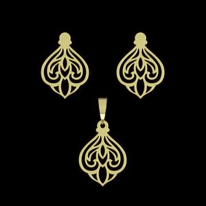 نیم ست طلا 18 عیار زنانه مدوپد مدل هندسی کد na15187