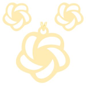 نیم ست طلا 18 عیار زنانه کرابو طرح گل مدل kr8065