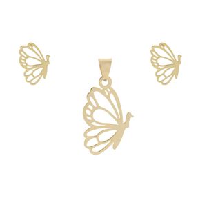 نیم ست طلا 18 عیار ماهک مدل ms0214 طرح پروانه