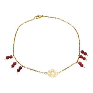 پابند طلا 18 عیار زنانه آمانژ طرح اسلیمی کد 736d3143