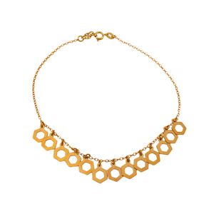 پابند طلا 18 عیار زنانه سهی طرح شش ضلعی مدل sa02