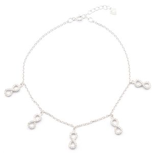 پابند نقره بهارگالری طرح infinity کد 408003
