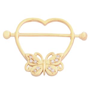 پیرسینگ طلا 18 عیار زنانه طلای مستجابی مدل پروانه کد m1