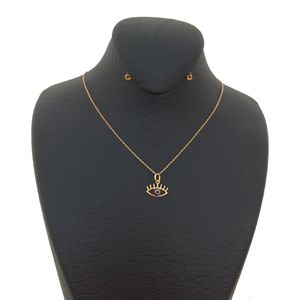 گردنبند طلا 18 عیار زنانه الماسین آذر طرح چشم کد mina01