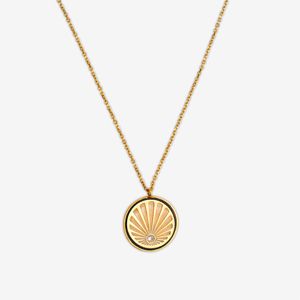 گردنبند طلا 18 عیار زنانه با زنجیر حلقه‌ای (فلامینگو) وی گالری مدل دایره کد na9968