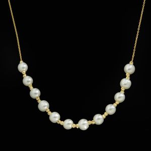 گردنبند طلا 18 عیار زنانه طلای مستجابی مدل مروارید کد 670162