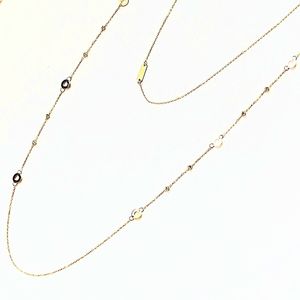 گردنبند طلا 18 عیار زنانه مدل ga025 طرح رولباسی زنجیر و دایره