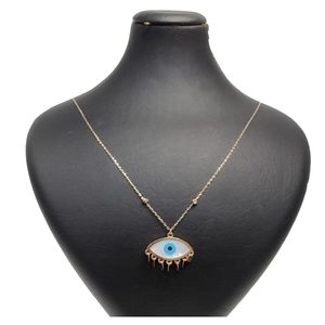 گردنبند طلا 18 عیار زنانه مدل چشم و نظر گالری یارطلا کد glch01 b