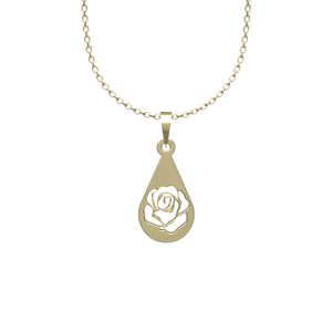 گردنبند طلا 18 عیار زنانه مدوپد مدل  اشک و رز کد mm1251
