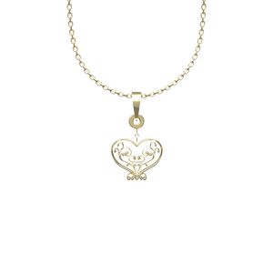 گردنبند طلا 18 عیار زنانه مدوپد مدل  قلب کد dd1255